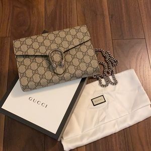 Dionysus GG Supreme chain wallet. Comes with box and dust bag